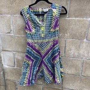 ECI Beige cap sleeve dress